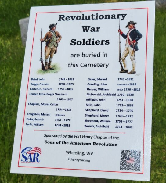REVOLUTIONARY WAR SOLDIERS BURIED IN STONE CHURCH CEMETERY MEMORIAL PLAQUE