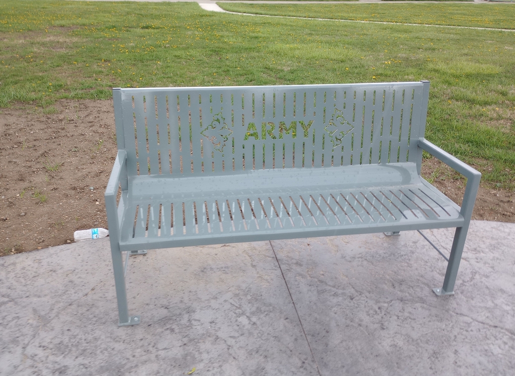WATERLOO, IN VETERANS MEMORIAL BENCH D