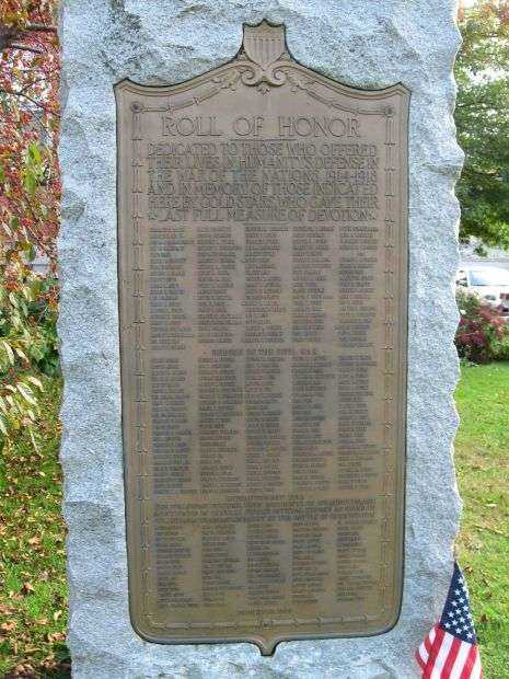 WILMINGTON WORLD WAR I ROLL OF HONOR MEMORIAL