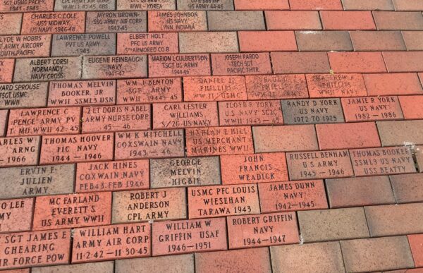 WAYNE COUNTY WORLD WAR II MEMORIAL BRICKS SECTION L