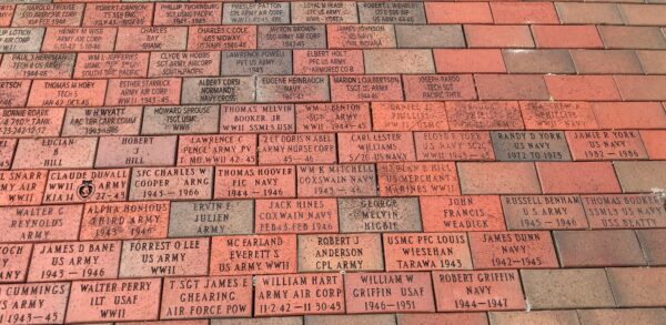 WAYNE COUNTY WORLD WAR II MEMORIAL BRICKS SECTION J