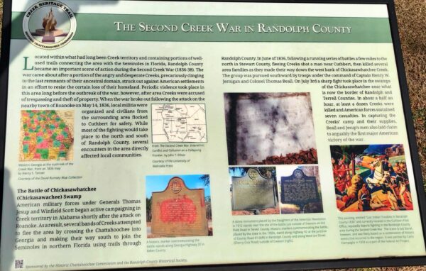 THE SECOND CREEK WAR IN RANDOLPH COUNTY MEMORIAL PANEL