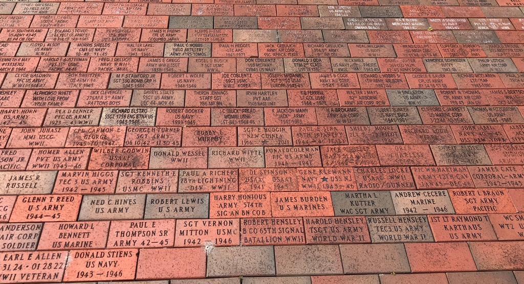 WAYNE COUNTY WORLD WAR II MEMORIAL BRICKS SECTION F