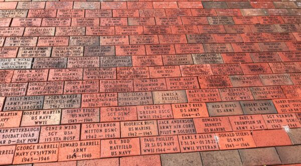 WAYNE COUNTY WORLD WAR II MEMORIAL BRICKS SECTION D