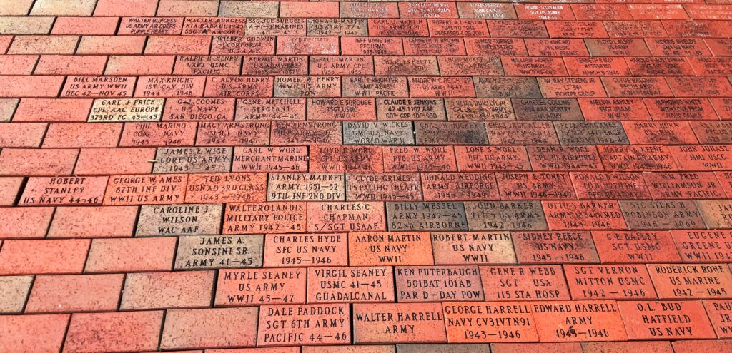 WAYNE COUNTY WORLD WAR II MEMORIAL BRICKS SECTION C