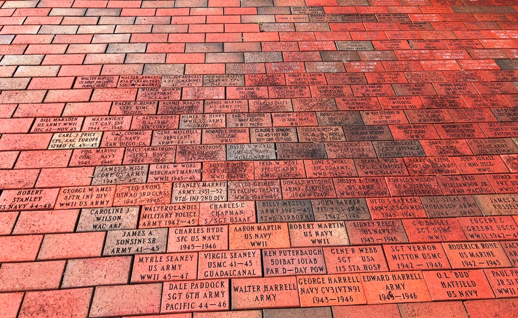 WAYNE COUNTY WORLD WAR II MEMORIAL BRICKS SECTION B