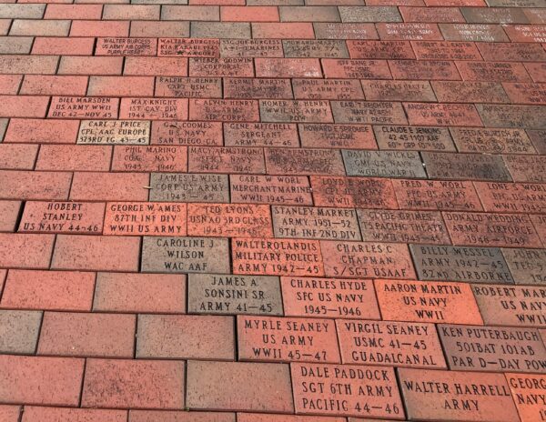 WAYNE COUNTY WORLD WAR II MEMORIAL BRICKS SECTION A