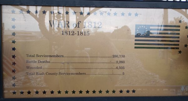 WAR OF 1812 1812-1815 WAR MEMORIAL PLAQUE