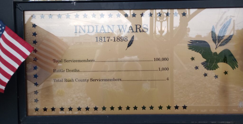 INDIAN WARS 1817-1898 WAR MEMORIAL PLAQUE