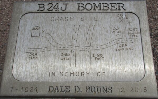 B-24J BOMBER CRASH WAR MEMORIAL PLAQUE
