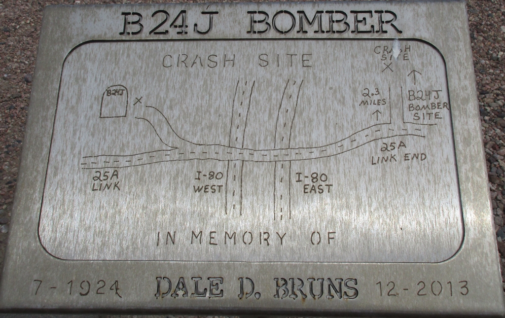 B-24J BOMBER CRASH WAR MEMORIAL PLAQUE