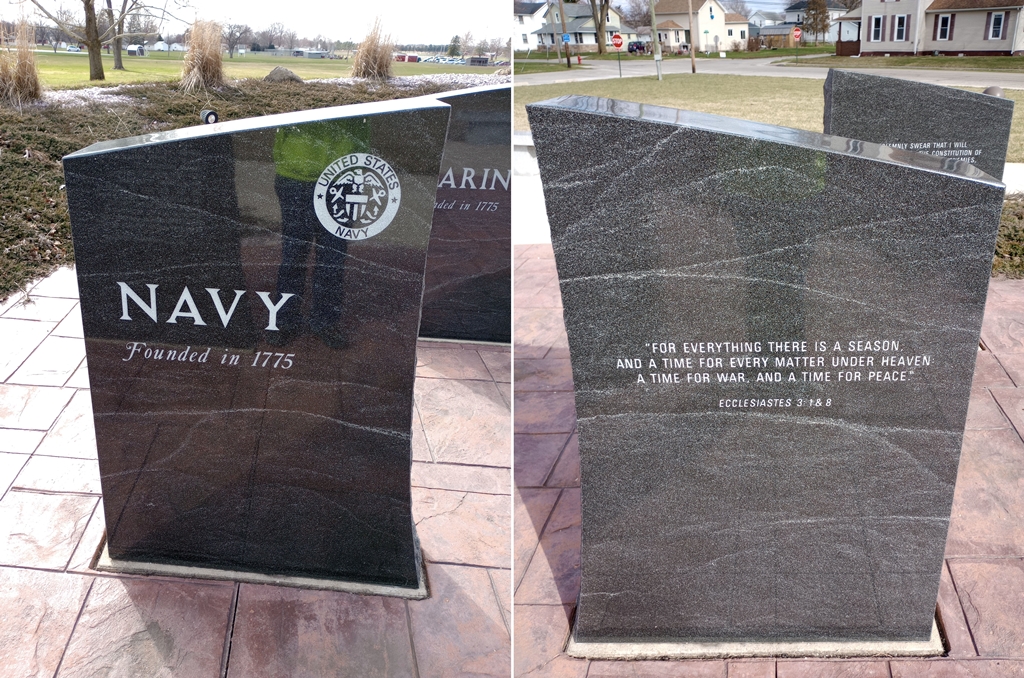 HICKSVILLE HONORING ALL VETERANS MEMORIAL STONE B FRONT & BACK