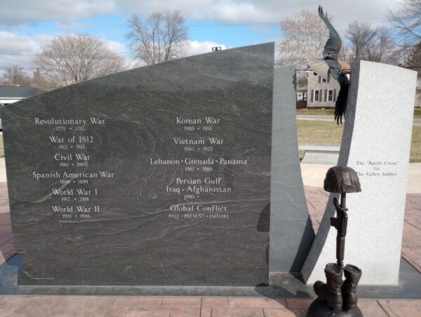 HICKSVILLE HONORING ALL VETERANS MEMORIAL MAIN STONE BACK