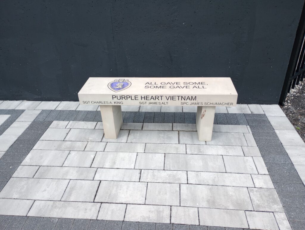 PURPLE HEART VIETNAM MEMORIAL BENCH