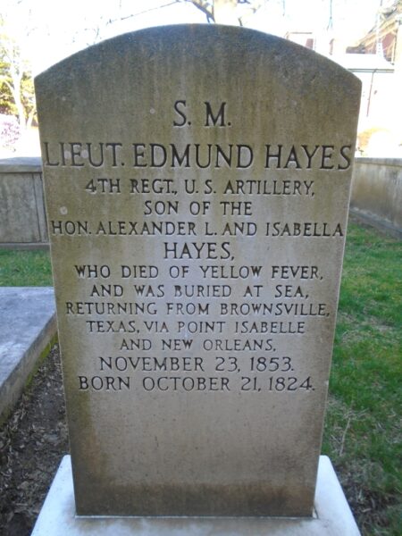 S.M. LIEUT. EDMUND HAYES MEMORIAL CEMETERY STONE