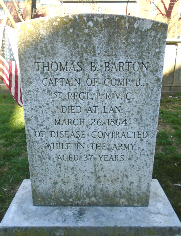 THOMAS B. BARTON WAR MEMORIAL CEMETERY STONE