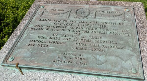 CONOY TOWNSHIP WAR VETERANS MEMORIAL PLAQUE