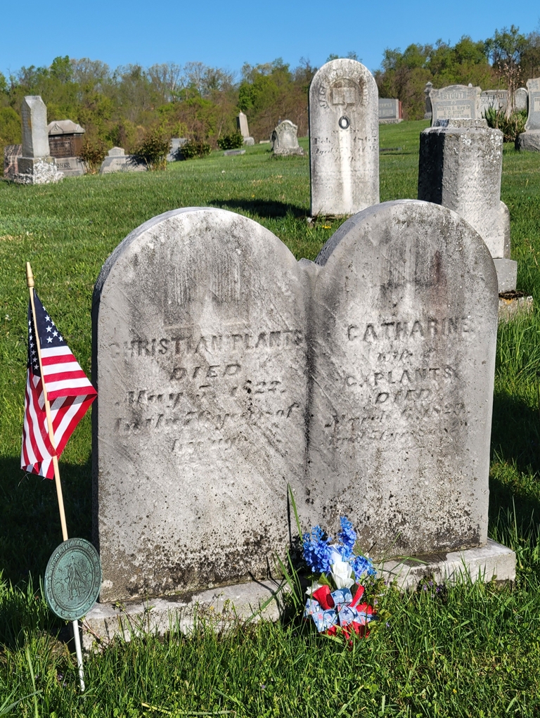 CHRISTIAN PLANTS REVOLUTIONARY WAR SOLDIER MEMORIAL CEMETERY STONE