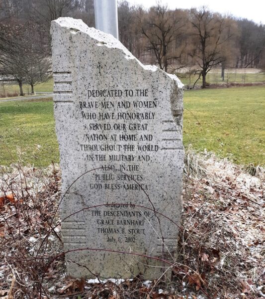 DESCENDANTS OF GRACE BARNHART AND THOMAS B. STOUT VETERANS MEMORIAL