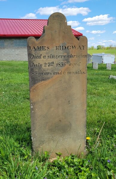 JAMES RIDGWAY REVOLUTIONARY WAR SOLDIER MEMORIAL CEMETERY STONE