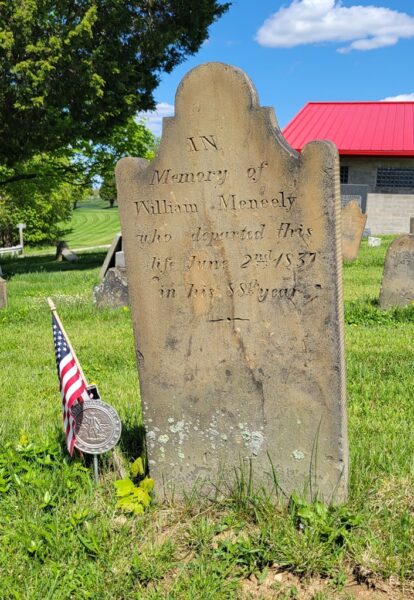 WILLIAM MENEELY REVOLUTIONARY WAR SOLDIER MEMORIAL CEMETERY STONE