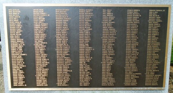 WELLSBORO AND AREA VETERANS OF WORLD WAR II MEMORIAL PLAQUE D