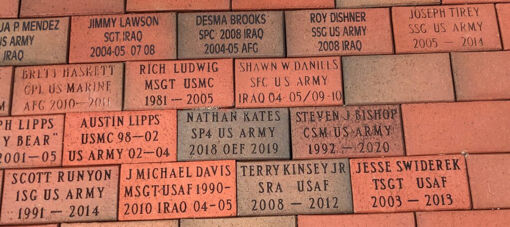 WAYNE COUNTY OPERATION IRAQI FREEDOM AND OPERATION ENDURING FREEDOM MEMORIAL BRICKS SECTION C