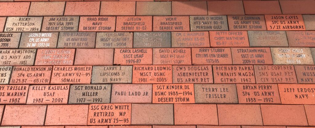 UNITED STATES CONFLICTS 1980-1996 MEMORIAL BRICKS SECTION B