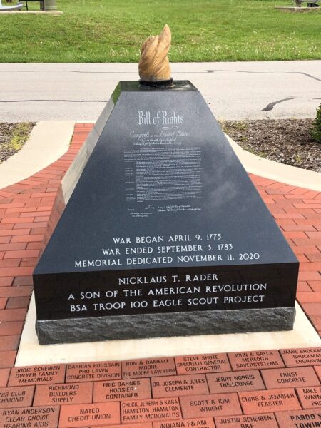 AMERICAN REVOLUTIONARY WAR MEMORIAL SIDE B