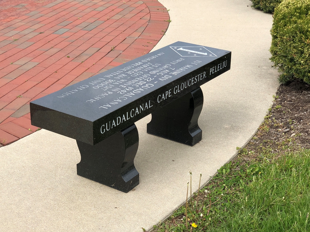 1ST MARINE DIV-GUADALCANAL WAR MEMORIAL BENCH BACK