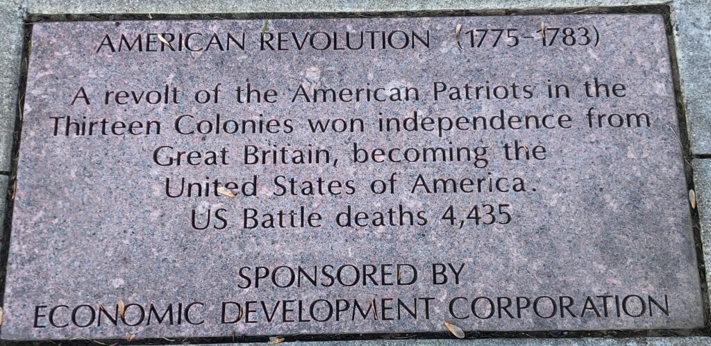 AMERICAN REVOLUTION (1775-1783) MEMORIAL TABLET