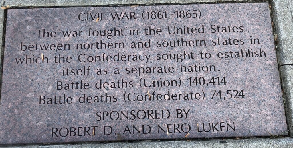 CIVIL WAR (1861-1865) MEMORIAL TABLET