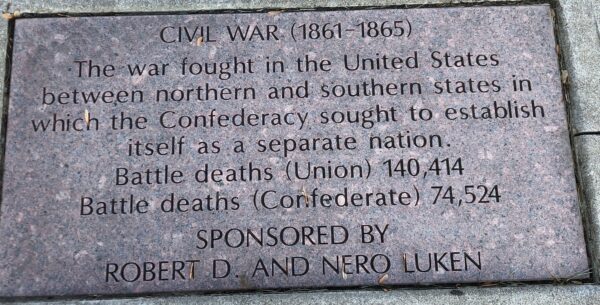 CIVIL WAR (1861-1865) MEMORIAL TABLET