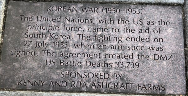 KOREAN WAR (1950-1953) MEMORIAL TABLET