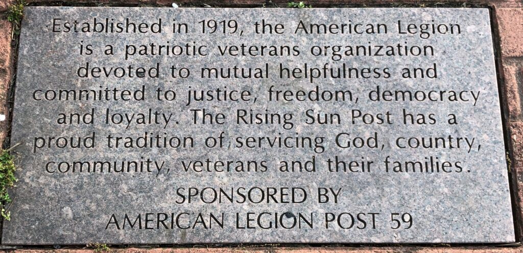 AMERICAN LEGION POST 59 MEMORIAL TABLET