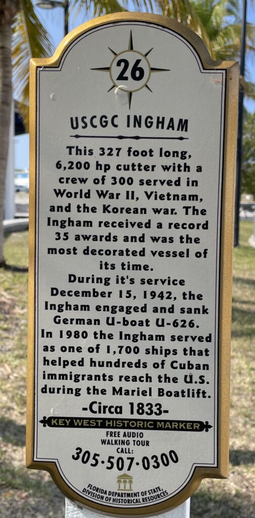 USCGC INGHAM WAR MEMORIAL MARKER