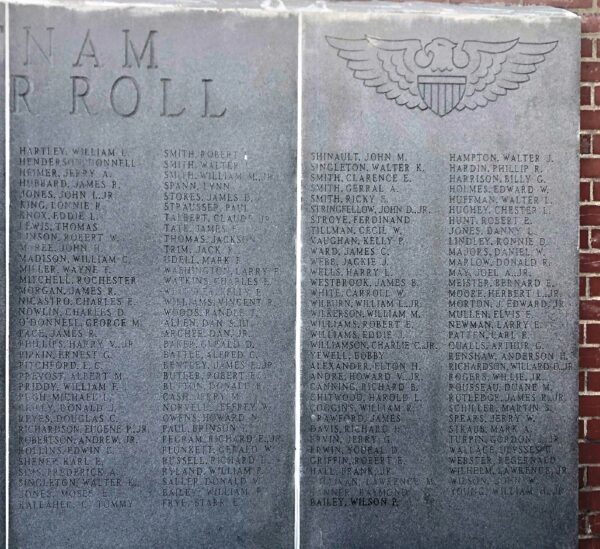 MEMPHIS VIETNAM HONOR ROLL MEMORIAL SECTION B