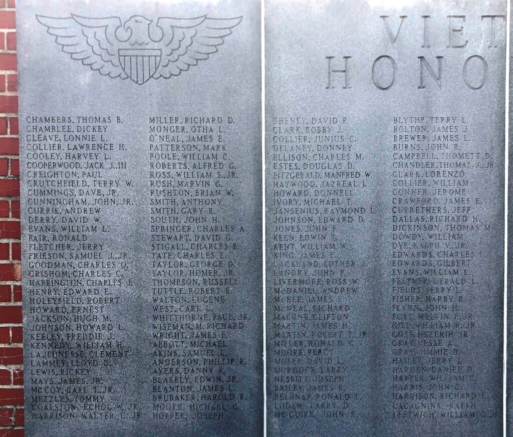 MEMPHIS VIETNAM HONOR ROLL MEMORIAL SECTION A