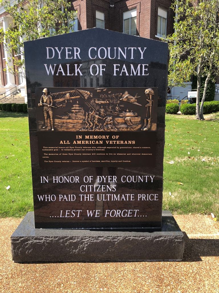 DYER COUNTY WALK OF FAME MEMORIAL