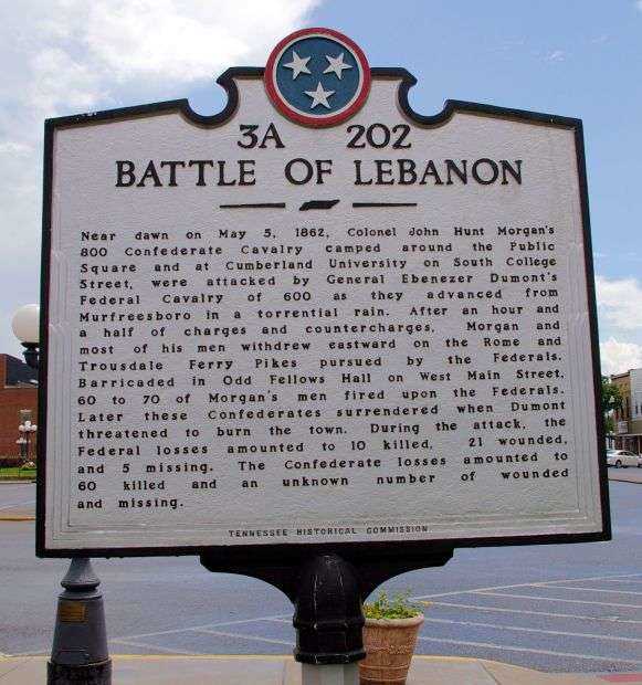 BATTLE OF LEBANON WAR MEMORIAL MARKER