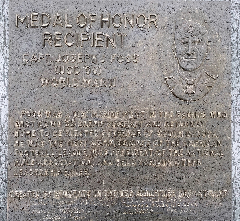 VERMILLION PATRIOTS PLAZA MEDLA OF HONOR WAR MEMORIAL PLAQUE A