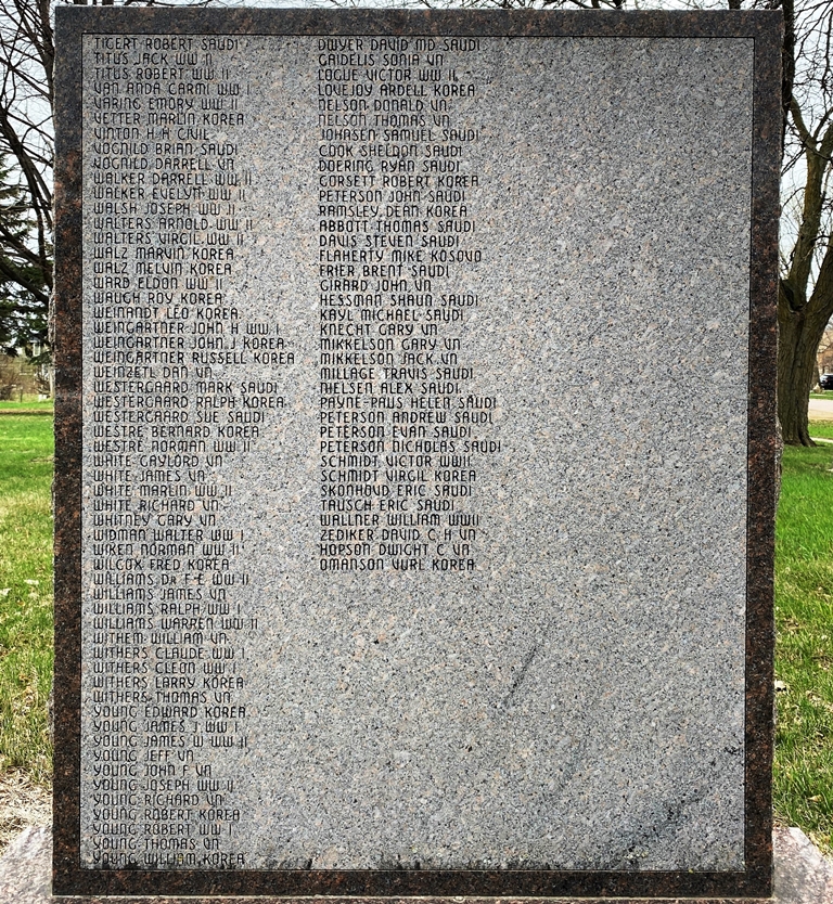 WAKONDA VETERANS MEMORIAL STONE E