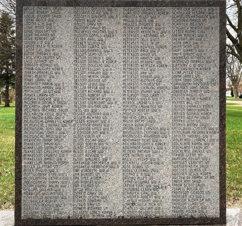 WAKONDA VETERANS MEMORIAL STONE D