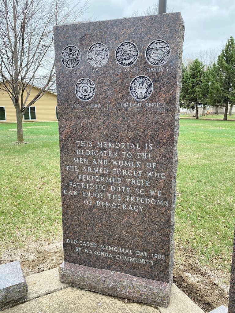 WAKONDA VETERANS MEMORIAL STONE A
