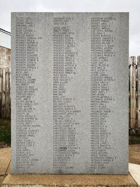 IRENE VETERANS MEMORIAL STONE E