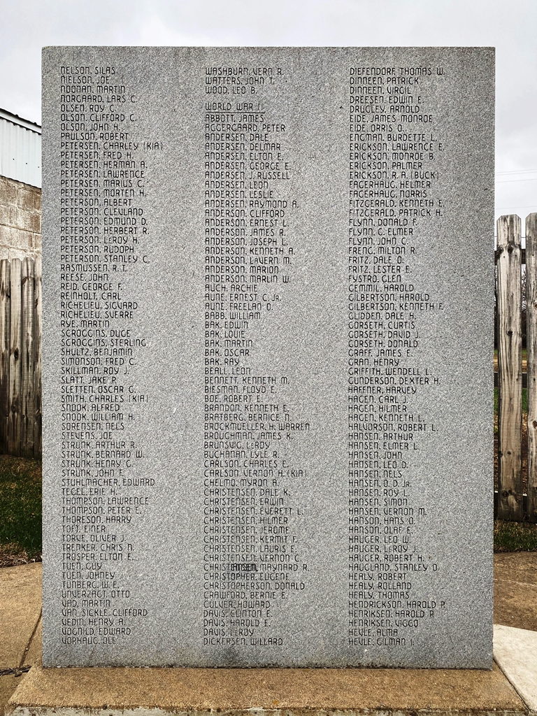 IRENE VETERANS MEMORIAL STONE E