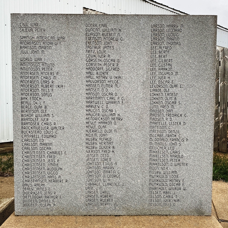 IRENE VETERANS MEMORIAL STONE D