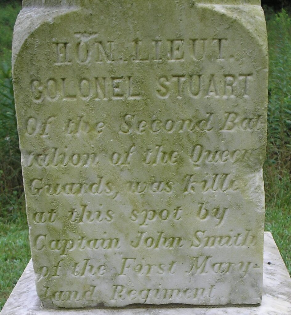 HON. LIEUT. COLONEL STUART REVOLUTIONARY WAR MEMORIAL STONE