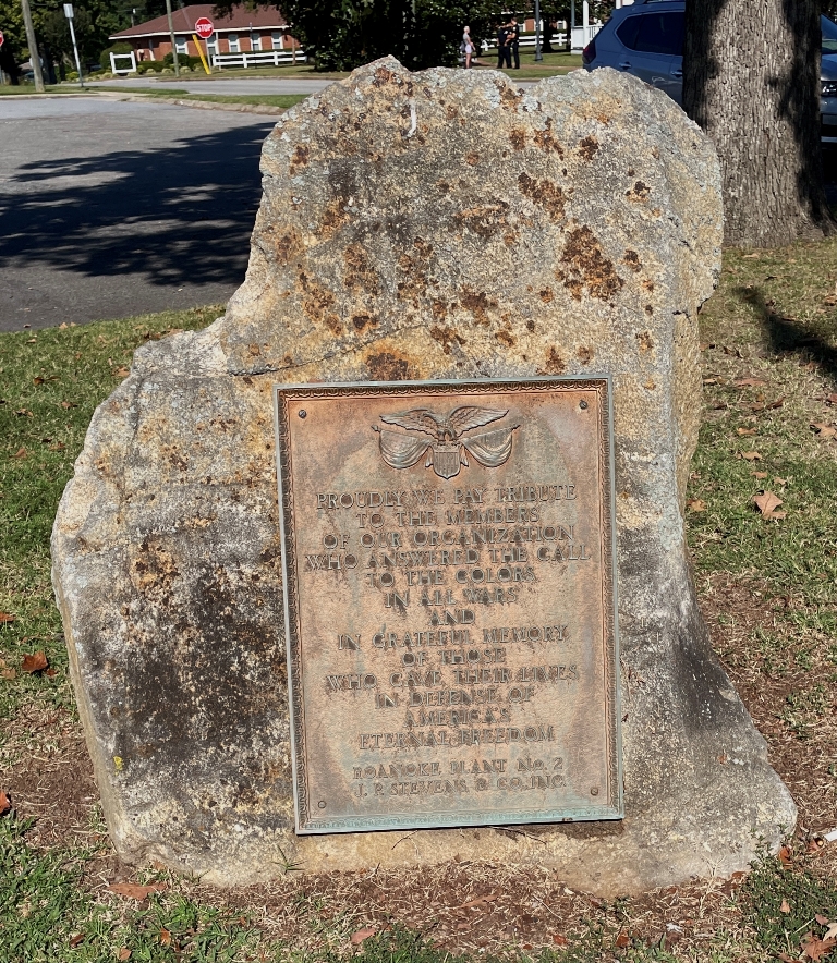 ROANOKE PLANT NO. 2 J.P. STEVENS & CO, INC. VETERANS MEMORIAL
