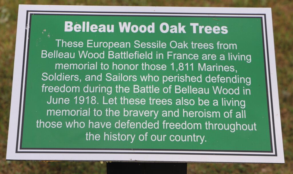 BELLEAU WOOD OAK TREES MEMORIAL PLAQUE
